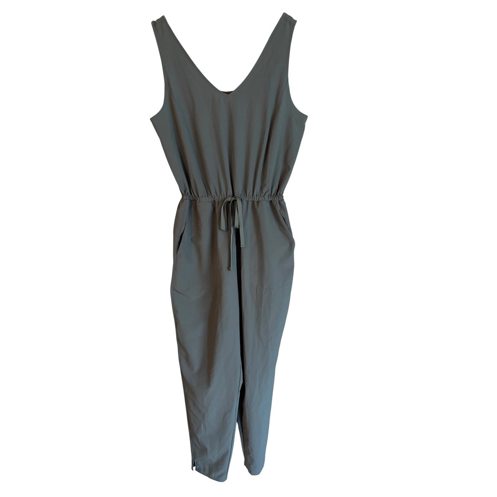 Patagonia Fleetwith Jumpsuit Women Medium Blue Grey Excellent Sleeveless V-Neck